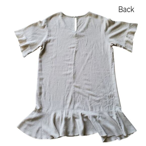 Linen Cotton Blend Dress Loose Fitting Oversized Natural Unbleached Color Size S - Picture 9 of 16